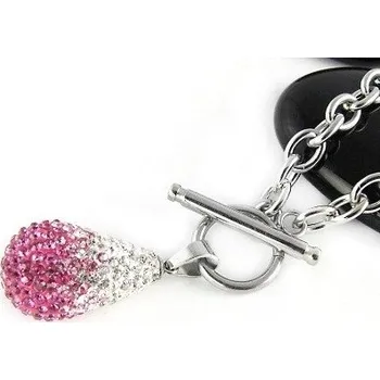 Řetízek Prosperk Řetízek ocelový s přívěskem růžová slza S4580