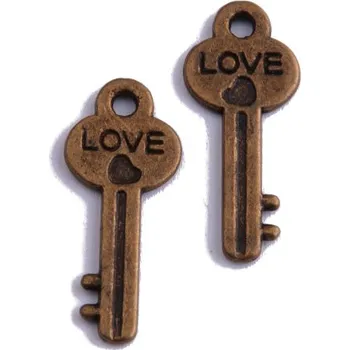 Přívěsek Přívěsek KLÍČ, mosaz 10x24mm, 2ks