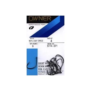 Rybářský háček Owner háčky Mutu Light Circle Velikost: 1/0