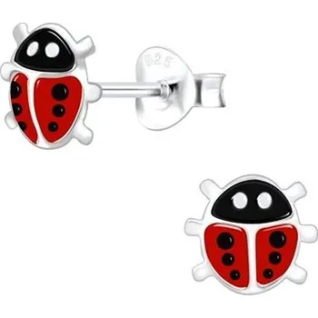 Náušnice Flor de Cristal Dětské stříbrné náušnice, berušky (Ag925/1000, 1 g)