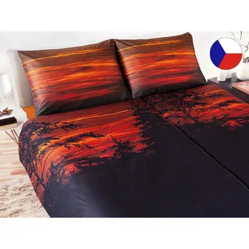 Povlečení Luxusní saténové povlečení 70x90, 140x200 GEON Ohnivý obzor