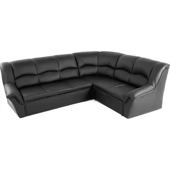 Sedací souprava Kožená rohová sedací souprava DUBAJ LUX XL, černá (k-70)