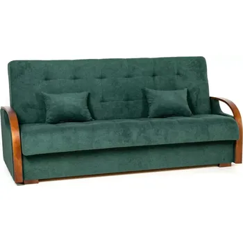 Pohovka Pohovka Lux, zelená / ořech (an 3207)