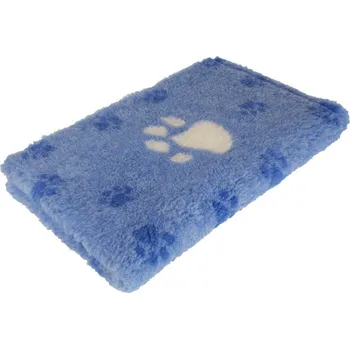 Pelíšek pro psa HS Pelíšek pro psy VetBedding Premium - výška 30 mm (světle modrá – modré malé a bílé velké tlapky) Velikost: 160 x 100 cm