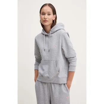 Dámská mikina Mikina Guess Jeans dámská, šedá barva, s kapucí, hladká, W4YQ04 KC811 W4YQ04.KC811 90X, vel. XS