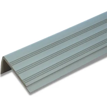 Schodová hrana PVC 1891 - 82×45mm Barva: Středně šedá č.208, Zvolte délku: 150 cm