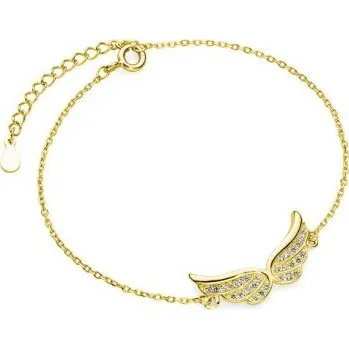 Náramek Prosperk Stříbrný náramek Andělskíá křídla zlatý S4092