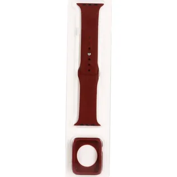 Ostatní příslušenství k chytrým hodinkám VSECHNONAMOBIL 82933 VSECHNONAMOBIL COVER SET Řemínek + obal na hodinky Apple Watch 6 / 5 / 4 / SE 44mm bordó