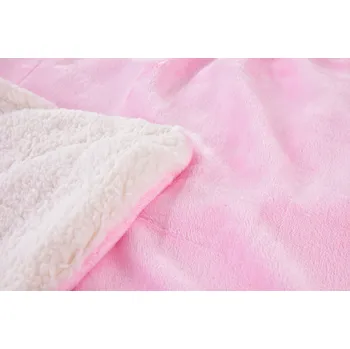 přikrývka LAGOON DREAM | dvouvrstvá luxusní přikrývka 150 × 200 cm | LAGOON VELVET & hebká imitace beránka | světle růžová Dedra
