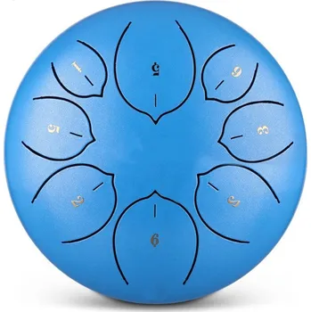 Bicí nástroj Hütermann Tongue drum - 8' (20cm), 8 tón, F-dur - Modrý, s příslušenstvím