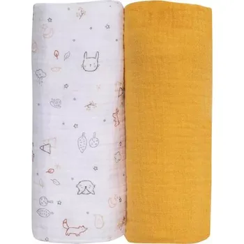 Dětský pokoj BUBABA Mušelínové pleny 2ks žlutá