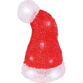 Vánoční dekorace LED Mikulášovo čepice červeno bílá 17 cm na baterie
