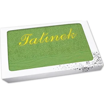 Látkový kapesník Dárkové balení ručníku TATÍNEK zelený