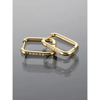 Náušnice Prosperk Náušnice z oceli tenké ovály s kamínky zlaté S0389