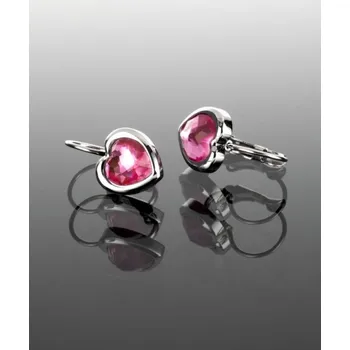 Náušnice Prosperk Náušnice s růžovým krystalem - srdíčka S4331