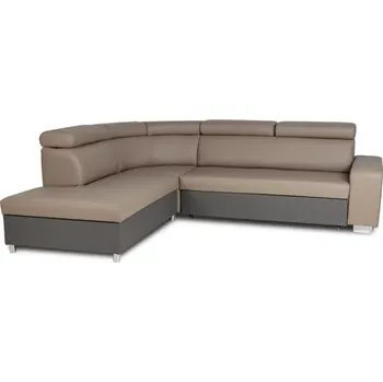 Sedací souprava Kožená rohová sedací souprava Milo LUX, levá, cappuccino / šedá (u18/u 25)