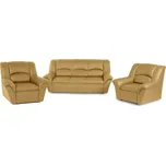 Kožená sedací souprava DUBAJ LUX 3+1+1, hořčicová (S-38)