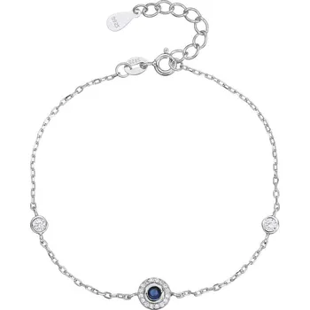 Náramek JKB Jewel Stříbrný dámský náramek s modrým zirkonem Holly