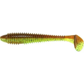 Umělá nástraha Gumová Nástraha Keitech Swing Impact Fat 5,8" 14,5cm Motoroil / Chartreuse (4ks)