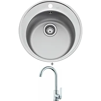 Nerezový dřez SET Teka STARBRIGHT 45 E-XN 1B ORB X nerez + Teka IN 915 CR chrom