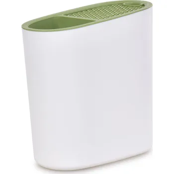 Odkapávač na nádobí GOURMET | 2v1 šikmý stabilní stojan a odkapávač na nože bílý s olivovou Dedra