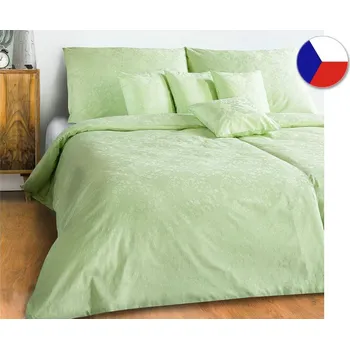 Povlečení Damaškové povlečení 140x220, 70x90 BOHEMA Popínavka světle zelená