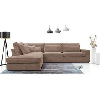 Sedací souprava Rohová sedací souprava LINCOLN, levá, hnědá (Lincoln 17)