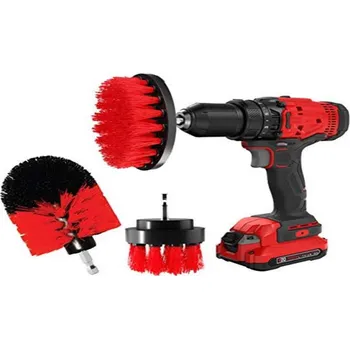 Kosmetický štětec TONYIN Drill Brush Set - červený (Sada 3 ks kartáčů do vrtačky)