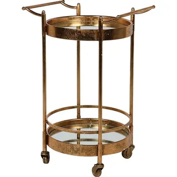 Luxusní kulatý servírovací stolek Caleb zrcadlový