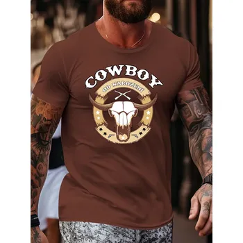 Pánské tričko STRIKER Tričko cowboy od narození Barva: Hnědá, Velikost: XXL