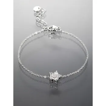 Náramek Prosperk Krásný náramek z chirurgické oceli květina stříbrná S0162