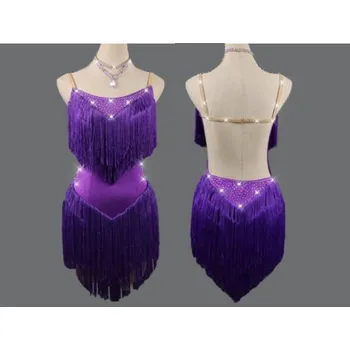 Profesionální taneční šaty Valentina - možnost na míru Fialová S