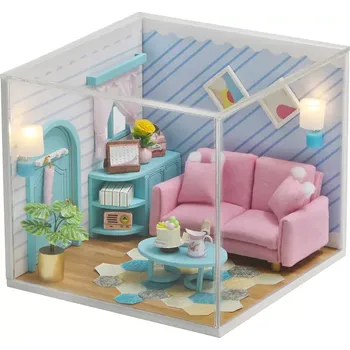 Obývací stěna Miniatura domečku Slunný obývací pokoj