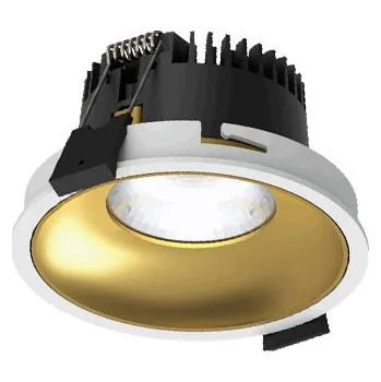 Illuxtron Zápustné kruhové svítidlo Fido 98 LV Teplota chromatičnosti / Stmívání: TW 2700-6500 Kelvinů / Stmívatelné DALI, Barva vnější / barva vnitřní: Bílá / Zlatá, Úhel vyzařování: 60° F16A03619W02