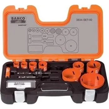 Vrták Bahco 3834-SET-92 - Sada děrovacích bi-metalových pil, korunek SANDFLEX® pr. 16, 22, 25, 29, 32, 41, 51, 73, 83 mm