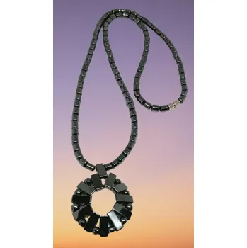 Šperk Hematitový náhrdelník s kruhem