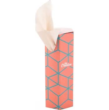 Papírový kapesník Reklamní CreaSneeze Hex papírové kapesníčky na zakázku, bílá