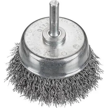 Drátěný kartáč Osborn 0008600831 - Kartáč drátěný hrncový pr. 50 mm, stopka pr. 6mm zvlněný NEREZový drát 0,2mm - Perfect ! Na zakázku !