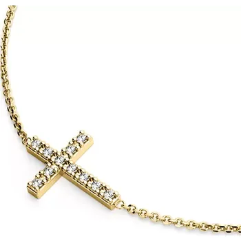 Náhrdelník Dámský náhrdelník žluté zlato 585/1000 přírodní diamant 0.060 ct G/SI křížem 140018-NH01-ZL-DIA délka 45 cm