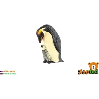 Figurka ZOOted Tučňák císařský s mládětem zooted plast 6 cm
