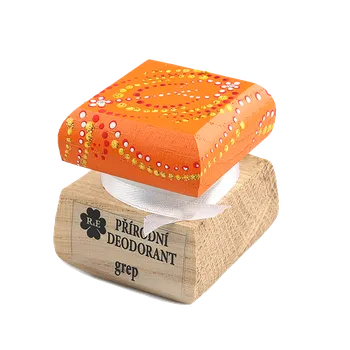 Přírodní krémový deodorant Grep - ručně malovaný / oranžový 15 ml