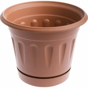 Hrnec Hrnec Uniplastex Primavera UDP22, O 22 cm, hnědý