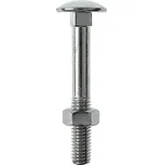 Profi Depot Vratový šroub s maticí, půlkulatá hlava, M8 × 70 mm, ocel, 50 ks 4024506268296