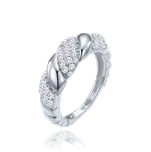 MINET Stříbrný prsten propletený bílými zirkony Velikost a váha prstenu: 55