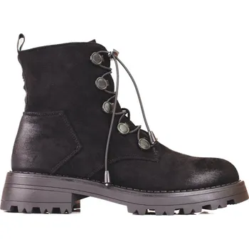 Dámská treková obuv Černé semišové dámské kotníkové boty K22009A-B Velikost: 40