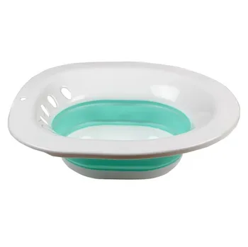 Bidet Přenosný skládací bidet plastový 39 x 36 x 12 cm bílý/zelený