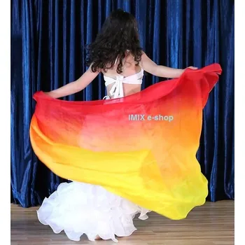 Šátek Dívčí profi hedvábný taneční závoj - Více barev Sytě červená