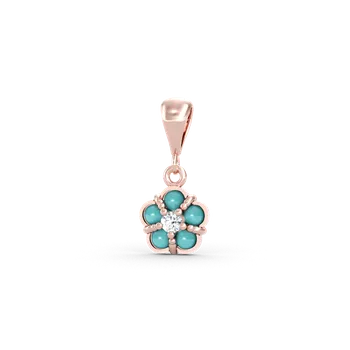 Přívěsek SOLUNA CAROLIN zlatý dětský přívěsek se zirkony a modrými kameny růžového zlato