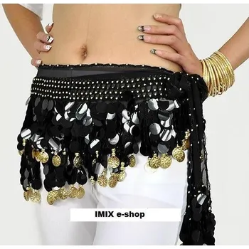 Šátek Penízkový flitrový šátek MAHAD Černá