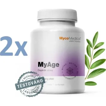 Zdravotnický materiál MycoMedica MyAge 2 x 90 kapslí + Sada náplastí Hartmann Cosmos s polštářkem 5 kusů